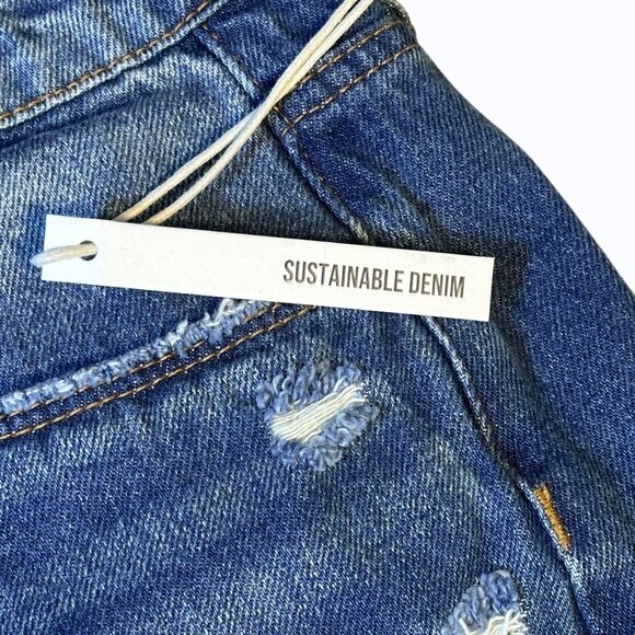 Blank Nyc Plus Size Blue Denim Cut Off Shorts Distressed Sustainable Size 20 W - Picture 6 of 14